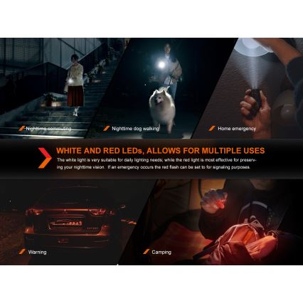 Fenix E03RV20GREY - LED Акумулаторно фенерче LED/USB IP66 500 лъскав 30 h 400 mAh