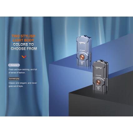 Fenix E03RV20GREY - LED Акумулаторно фенерче LED/USB IP66 500 лъскав 30 h 400 mAh