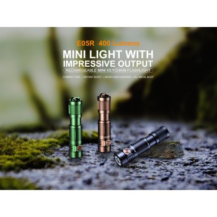 Fenix E05RBLC - LED Акумулаторно фенерче LED/USB IP68 400 lm 30 ч