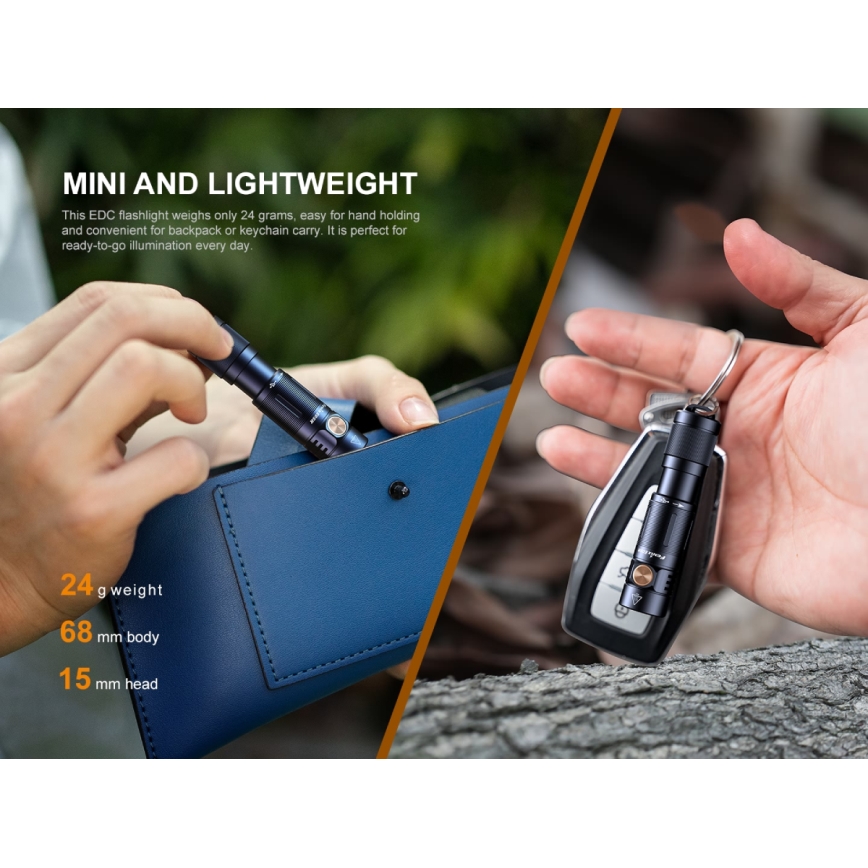 Fenix E05RBLC - LED Акумулаторно фенерче LED/USB IP68 400 lm 30 ч