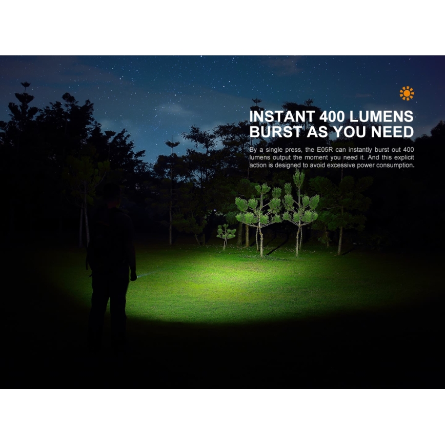 Fenix E05RBLC - LED Акумулаторно фенерче LED/USB IP68 400 lm 30 ч