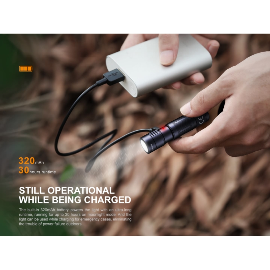 Fenix E05RBLC - LED Акумулаторно фенерче LED/USB IP68 400 lm 30 ч