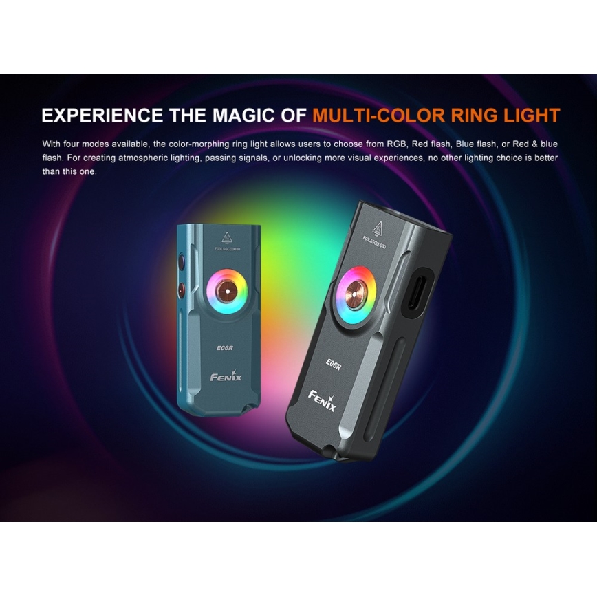 Fenix E06RGRY - LED Димируем акумулаторен фенер UV LED/USB IP66 700 лъскав 60 h сив