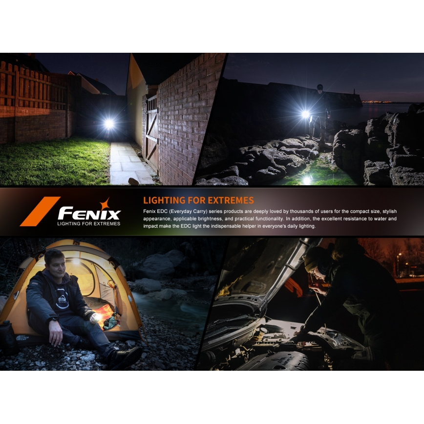 Fenix E06RGRY - LED Димируем акумулаторен фенер UV LED/USB IP66 700 лъскав 60 h сив