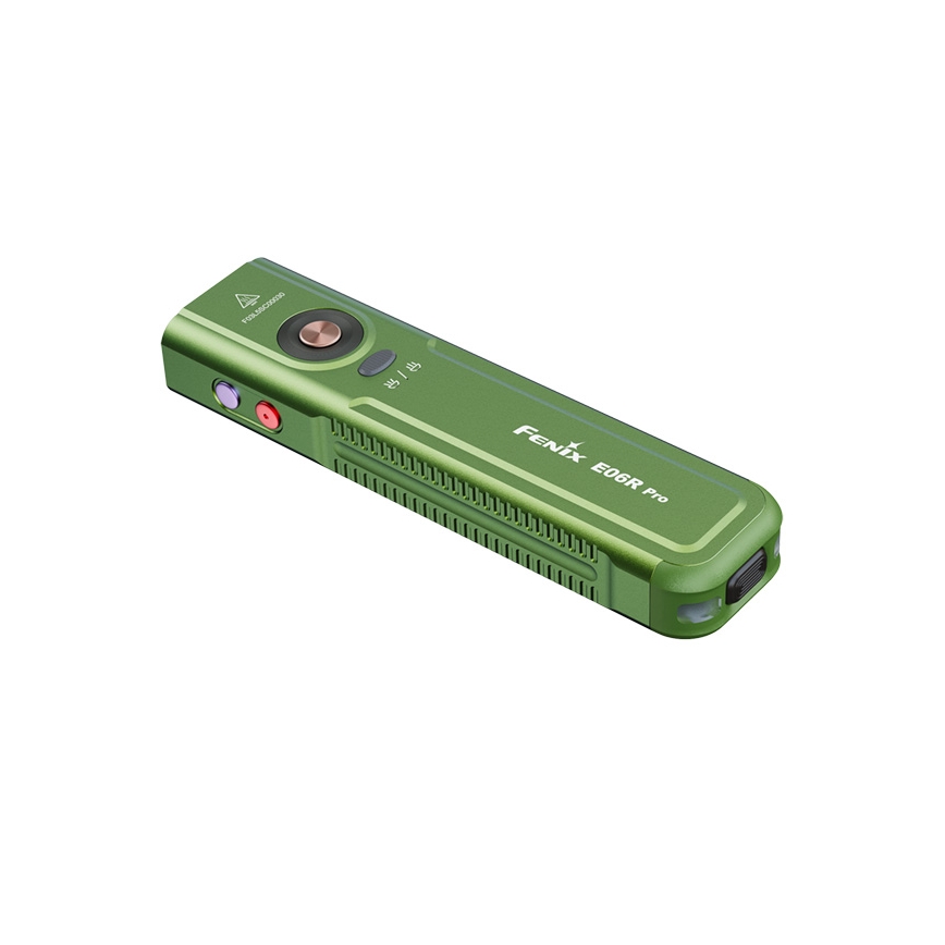 Fenix E06RPROEUOLI - LED фенерче с регулируема яркост, презареждаемо, LED/USB, 1650 mAh, IP66, 1600 лм, 111 ч, зелен