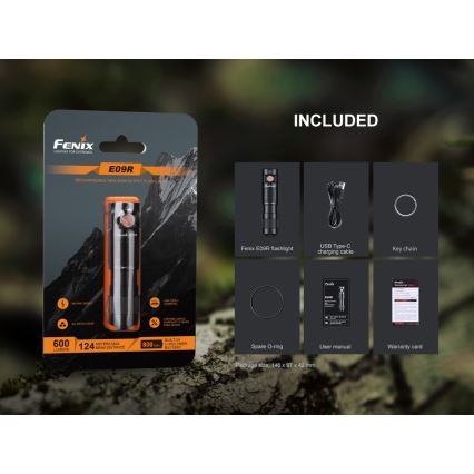 Fenix E09R - LED Акумулаторно фенерче LED/USB IP68 600 lm 70 ч