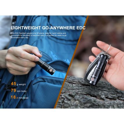 Fenix E09R - LED Акумулаторно фенерче LED/USB IP68 600 lm 70 ч