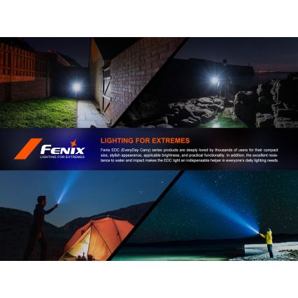 Fenix E18RV20800 - димируема презареждаема LED фенер LED/USB/1xCR123A 800 mAh IP68 1200 lm 200 h черен