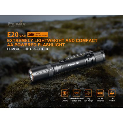 Fenix E20V20 - LED Фенерче LED/2xAA IP68 350 lm 200 ч