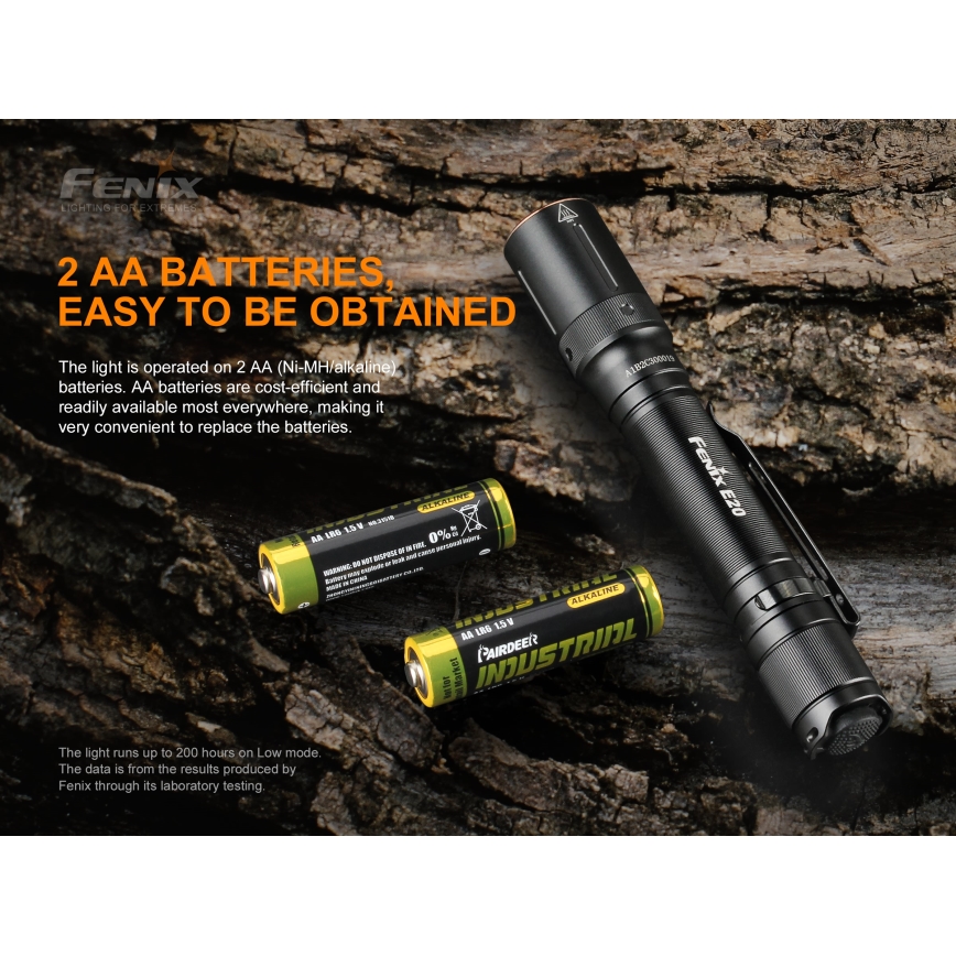 Fenix E20V20 - LED Фенерче LED/2xAA IP68 350 lm 200 ч