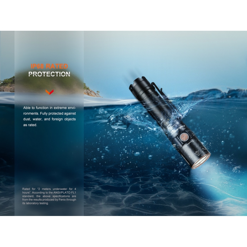 Fenix E28RV20 - LED Димируем rechargeable flashlight LED/USB IP68 1700 lm 260 ч.