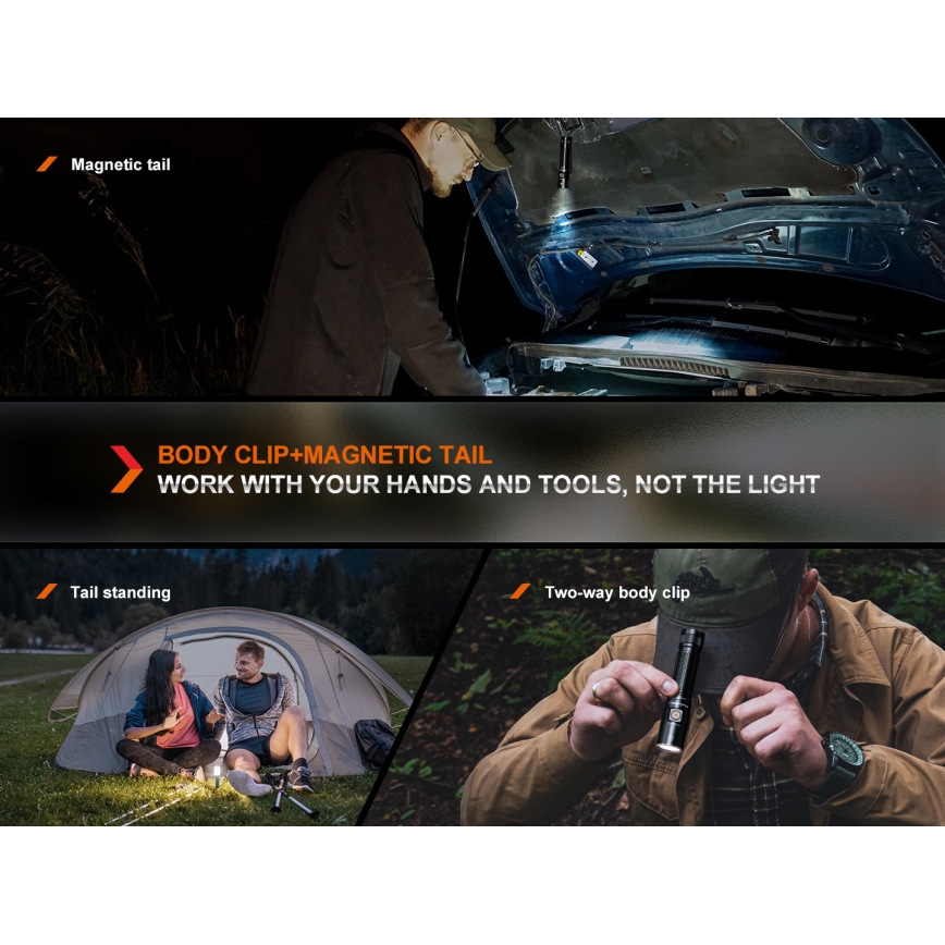 Fenix E28RV20 - LED Димируем rechargeable flashlight LED/USB IP68 1700 lm 260 ч.