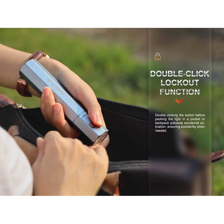 Fenix ECPBLCK - LED акумулаторен фенер с powerbank USB IP68 1600 лумена 504 ч 5000 mAh черен