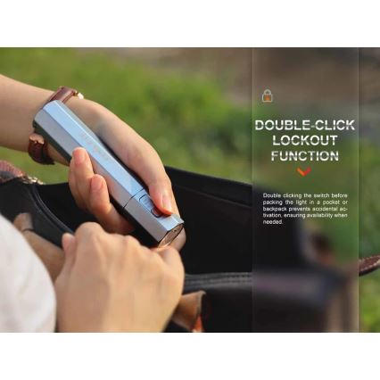 Fenix ECPBLCK - LED Акумулаторно фенерче със захранваща батерия USB IP68 1600 лъскав 504 h 5000 mAh черен