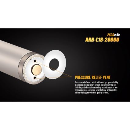 Fenix FE18650LI26USB - 1бр. Акумулаторна батерия USB/3,6V 2600 mAh