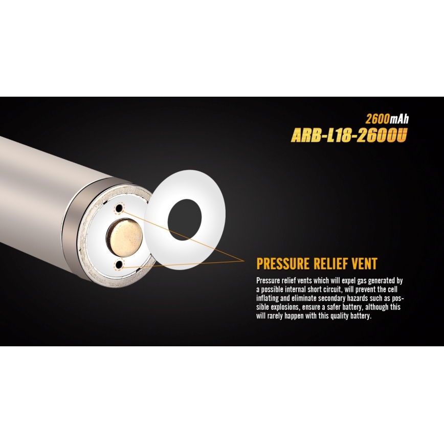 Fenix FE18650LI26USB - 1бр. Акумулаторна батерия USB/3,6V 2600 mAh