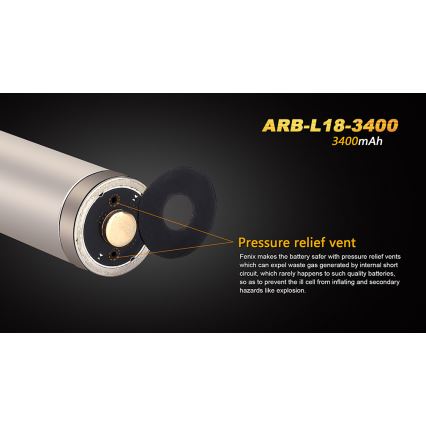 Fenix FE18650LI34 - 1 бр. Презареждаема литиево-йонна батерия 18650/3,6V 3400 mAh