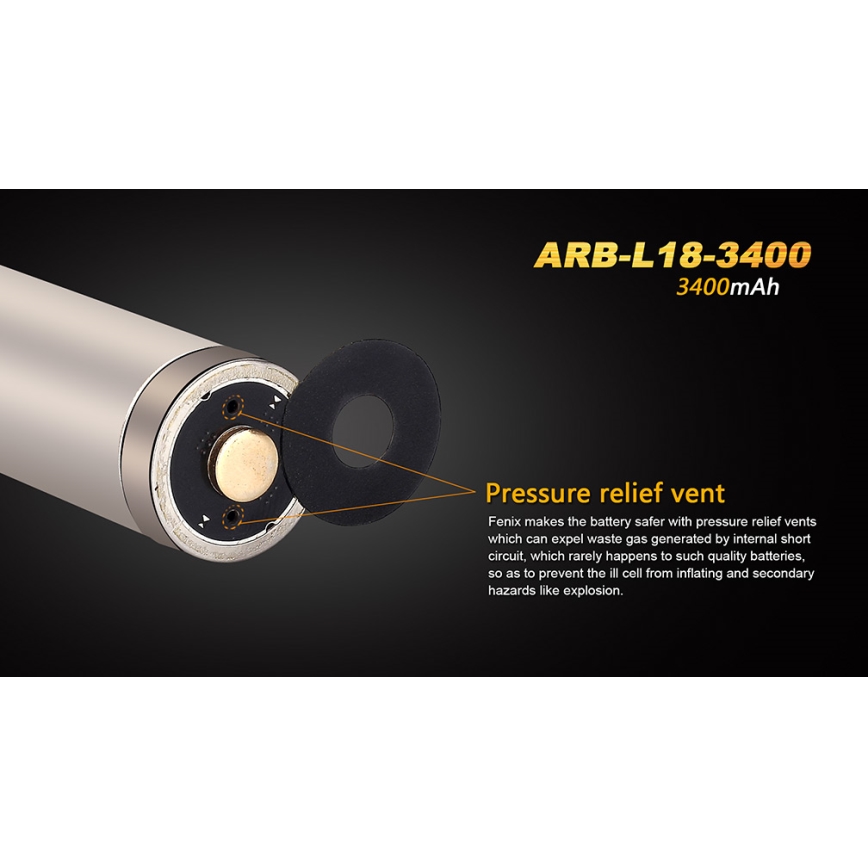 Fenix FE18650LI34 - 1 бр. Презареждаема литиево-йонна батерия 18650/3,6V 3400 mAh