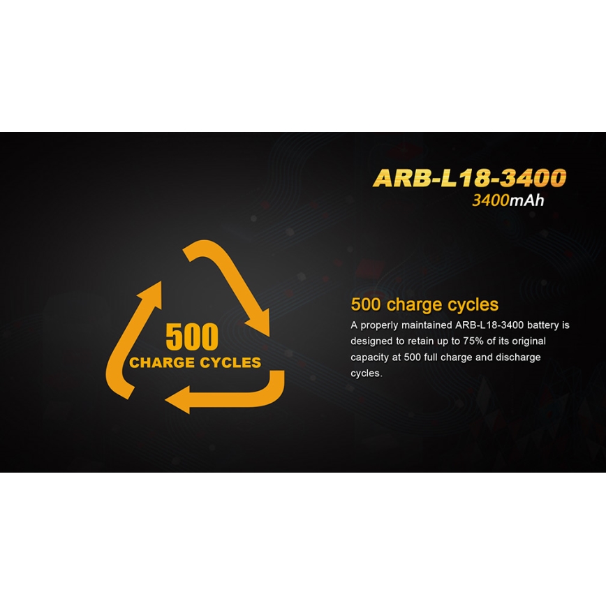 Fenix FE18650LI34 - 1 бр. Презареждаема литиево-йонна батерия 18650/3,6V 3400 mAh