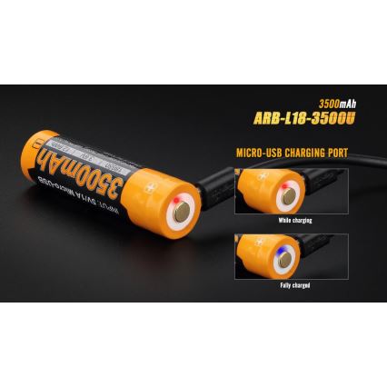 Fenix FE18650LI35USB - 1 бр. Презареждаема USB батерия, 3,6 V, 3500 mAh
