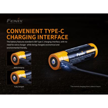 Fenix FE21700USB - 1pc Акумулаторна батерия USB/3,6V 5000 mAh