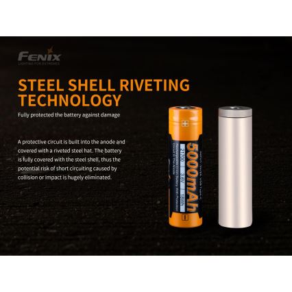 Fenix FE21700USB - 1pc Акумулаторна батерия USB/3,6V 5000 mAh