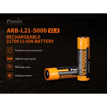 Fenix FE21700V20 - 1 бр. презареждаема батерия 21700/3,6V 5000 mAh