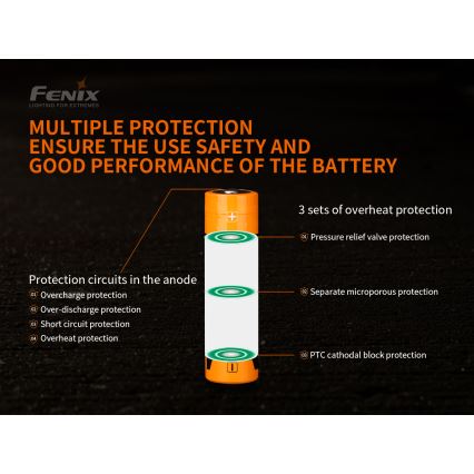 Fenix FE21700V20 - 1 бр. презареждаема батерия 21700/3,6V 5000 mAh