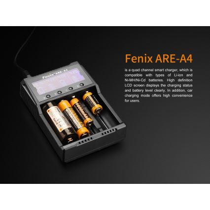 Fenix FENAREA4 - Зарядно устройство за батерии 4xLi-ion/AAA/AA/C 5V