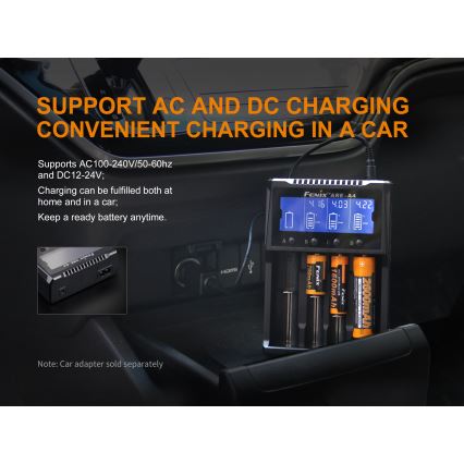 Fenix FENAREA4 - Зарядно устройство за батерии 4xLi-ion/AAA/AA/C 5V
