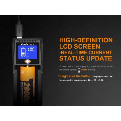 Fenix FENARED1 - Зарядно устройство за батерии 1xLi-ion/AAA/AA/C 5V