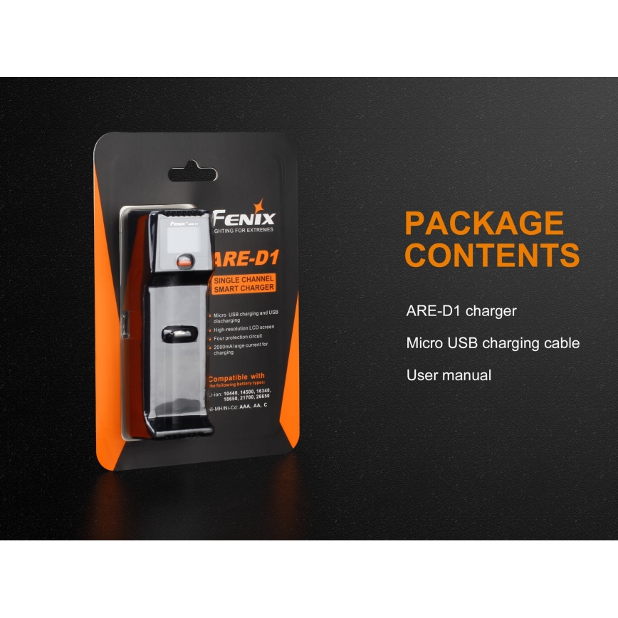 Fenix FENARED1 - Зарядно устройство за батерии 1xLi-ion/AAA/AA/C 5V