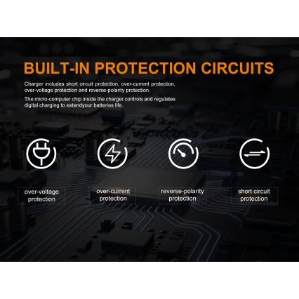 Fenix FENARED2 - Зарядно устройство за батерии 2xLi-ion/AAA/AA/C 5V
