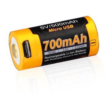 Fenix FERCR123ALIIONUP - 1 бр. Презареждаема литиево-йонна батерия с USB, 3,6 V, 700 mAh