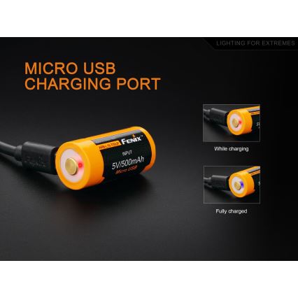 Fenix FERCR123ALIIONUP - 1бр. Акумулаторна батерия USB/3,6V 700 mAh