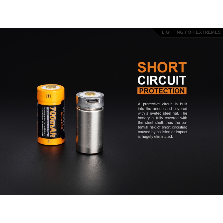 Fenix FERCR123ALIIONUP - 1бр. Акумулаторна батерия USB/3,6V 700 mAh