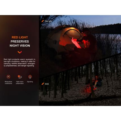 Fenix HL16V2BLK - LED Челник LED/3xAAA IP66 450 lm 200 ч. черен/оранжев