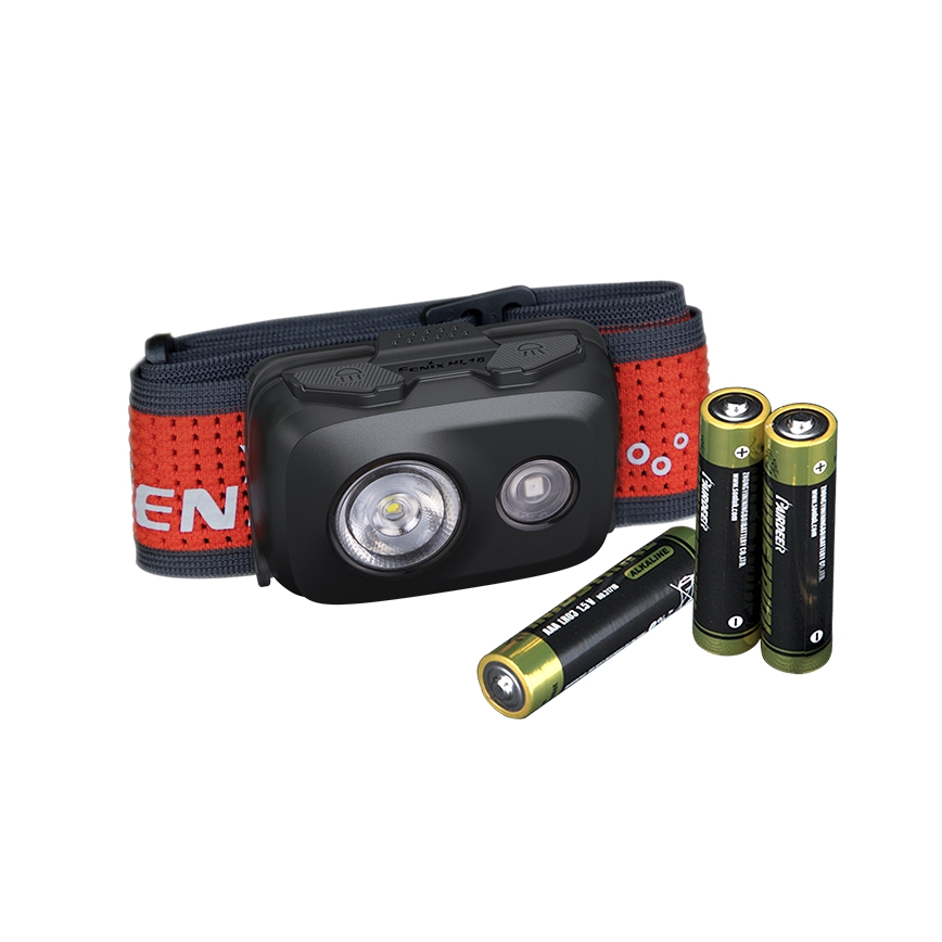 Fenix HL16V2BLK - LED Челник LED/3xAAA IP66 450 lm 200 ч. черен/оранжев