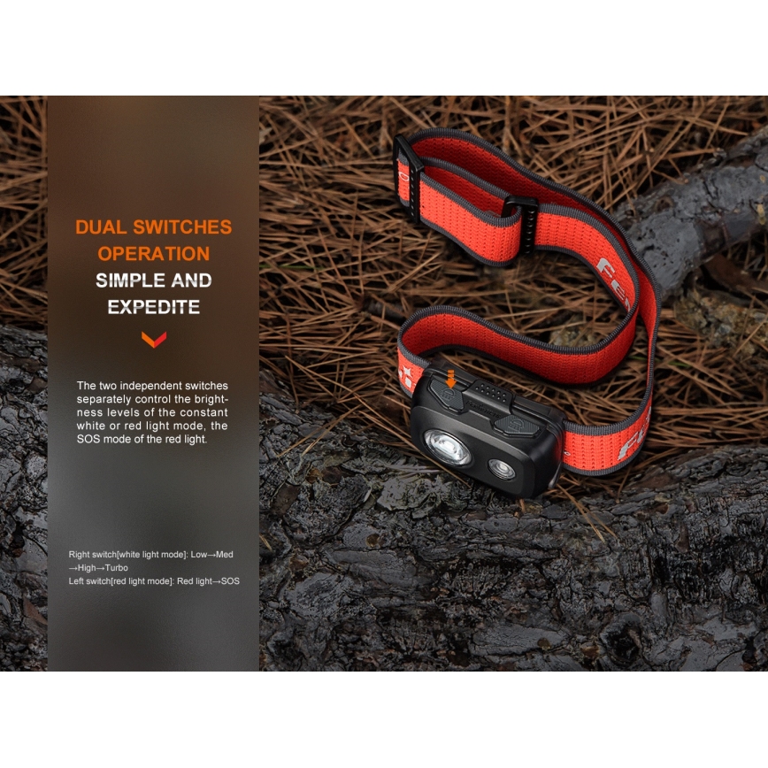 Fenix HL16V2PIN - LED Челник LED/3xAAA IP66 450 lm 200 ч. розов