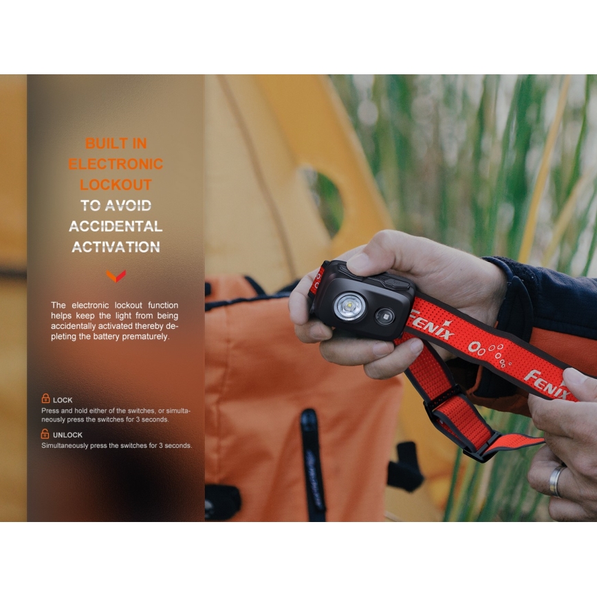 Fenix HL16V2PIN - LED Челник LED/3xAAA IP66 450 lm 200 ч. розов