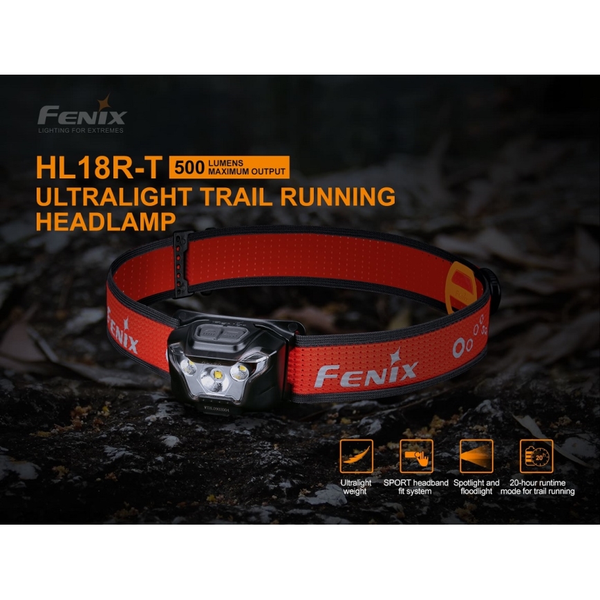 Fenix HL18RTRAIL - LED Акумулаторен челник LED/3xAAA IP66 500 lm 300 ч