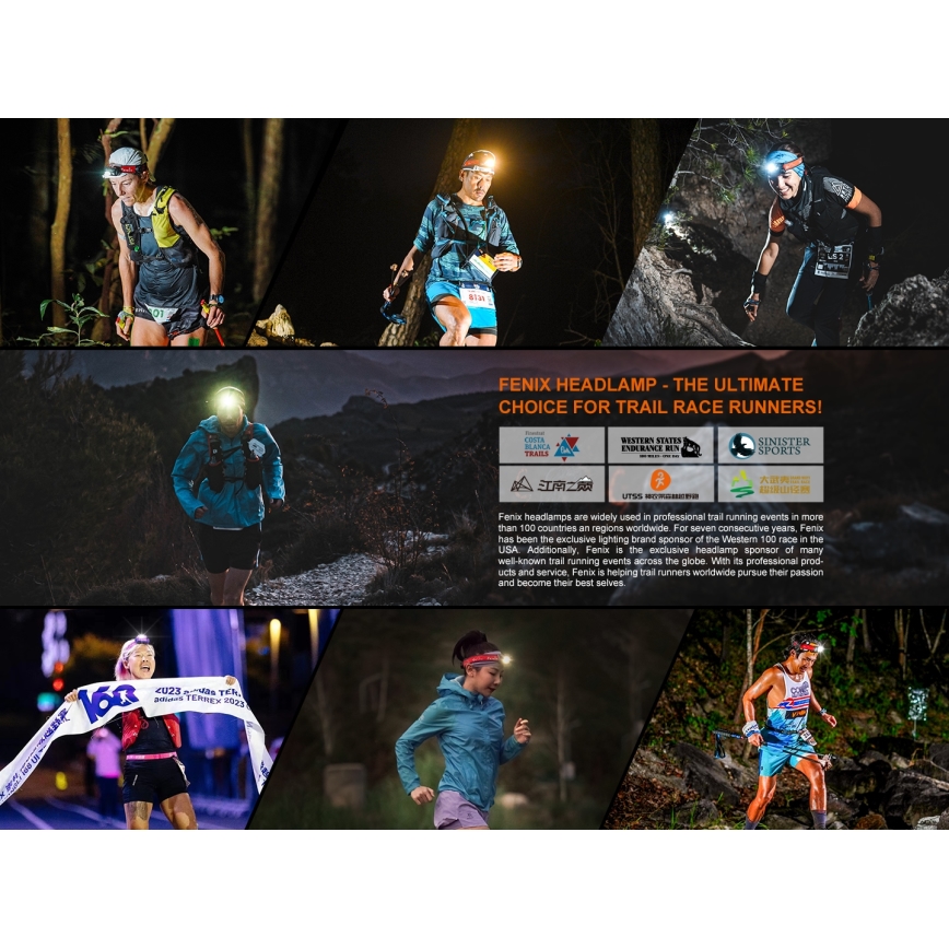 Fenix HL18RTV20BLC - LED регулируема презареждаема челна лампа LED/USB/3xAAA IP66 800 лм 160 ч 1900 mAh черно/оранжево