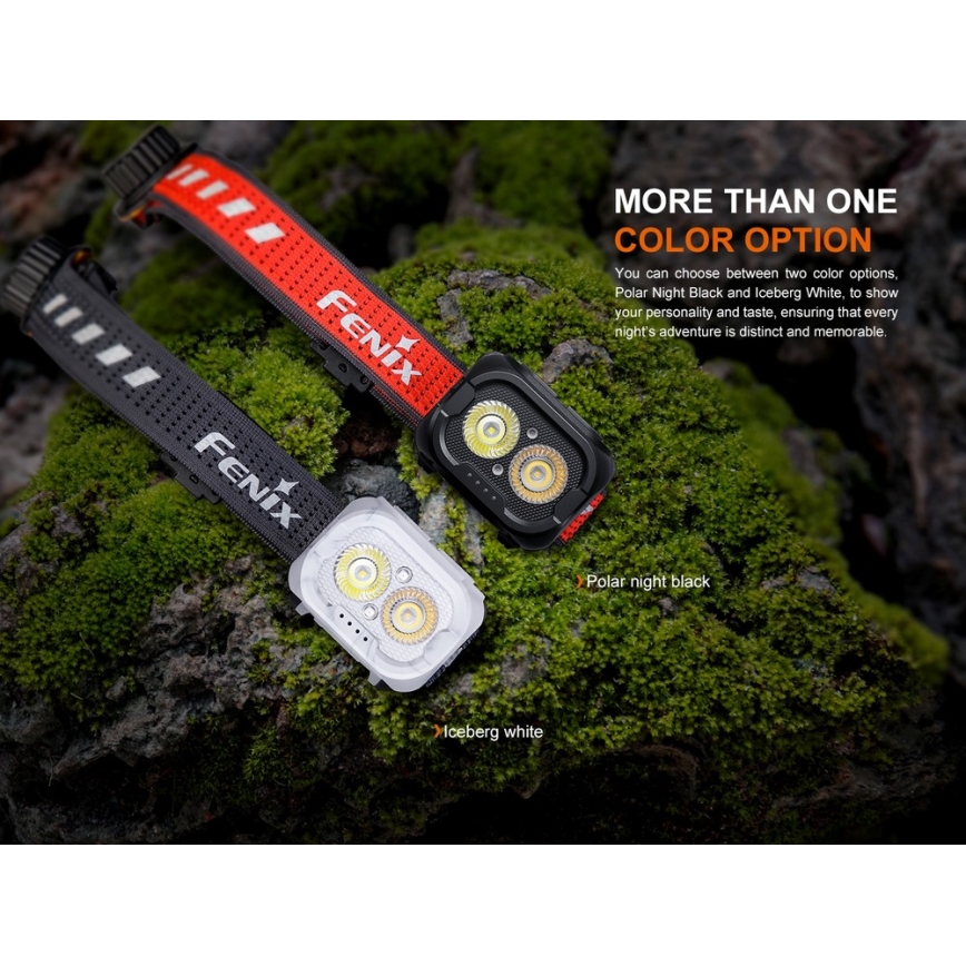 Fenix HL18RTV20WHT - LED Димируем акумулаторен челник LED/USB IP66 800 лъскав 160 h бял/черен