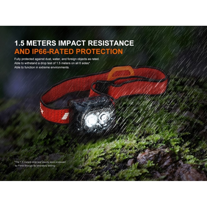 Fenix HL18RTV20WHT - LED Димируем акумулаторен челник LED/USB IP66 800 лъскав 160 h бял/черен