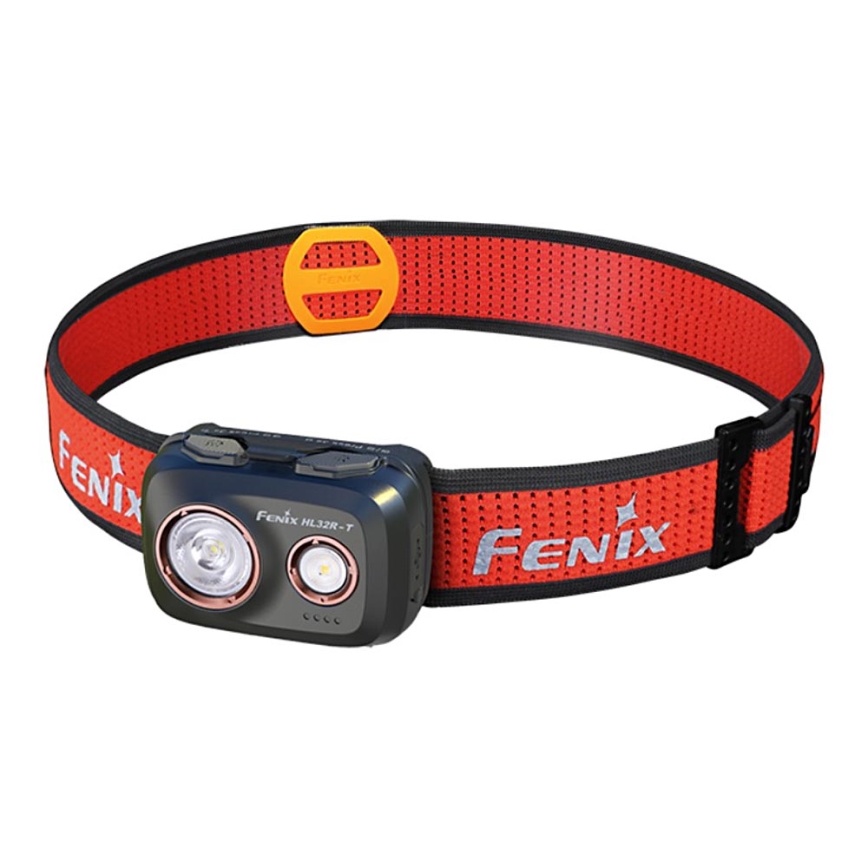 Fenix HL32RTBLCK - LED Акумулаторен челник LED/USB/3xAAA IP66 800 лъскав 300 h 1900 mAh черен/оранжев