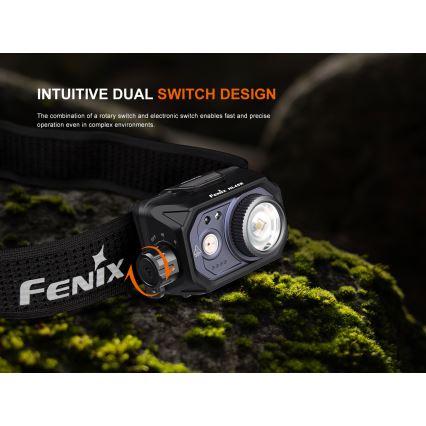 Fenix HL45R - LED Димируем акумулаторен фокусиране челник LED/USB IP66 1000 лъскав 240 h черен