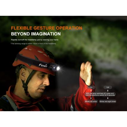 Fenix HL45R - LED Димируем акумулаторен фокусиране челник LED/USB IP66 1000 лъскав 240 h черен