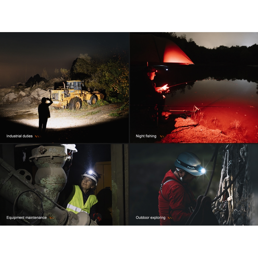 Fenix HL45R - LED Димируем акумулаторен фокусиране челник LED/USB IP66 1000 лъскав 240 h черен