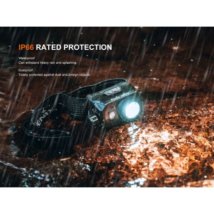 Fenix HL45R - LED Димируем акумулаторен фокусиране челник LED/USB IP66 1000 лъскав 240 h черен
