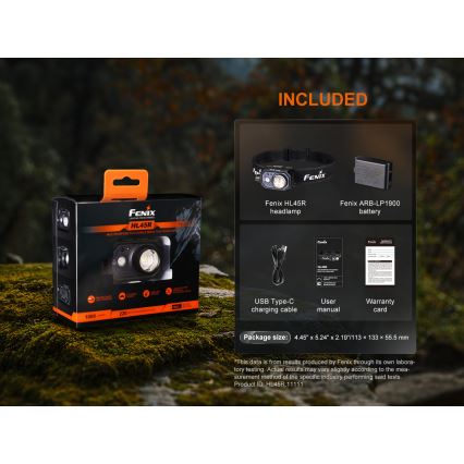 Fenix HL45R - LED Димируем акумулаторен фокусиране челник LED/USB IP66 1000 лъскав 240 h черен